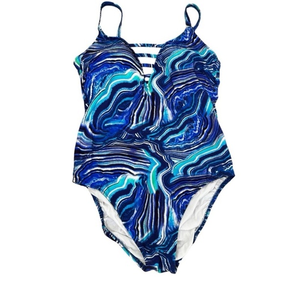 Profile by Gottex V Neck Deep V Back One Piece Swimsuit - Picture 1 of 7